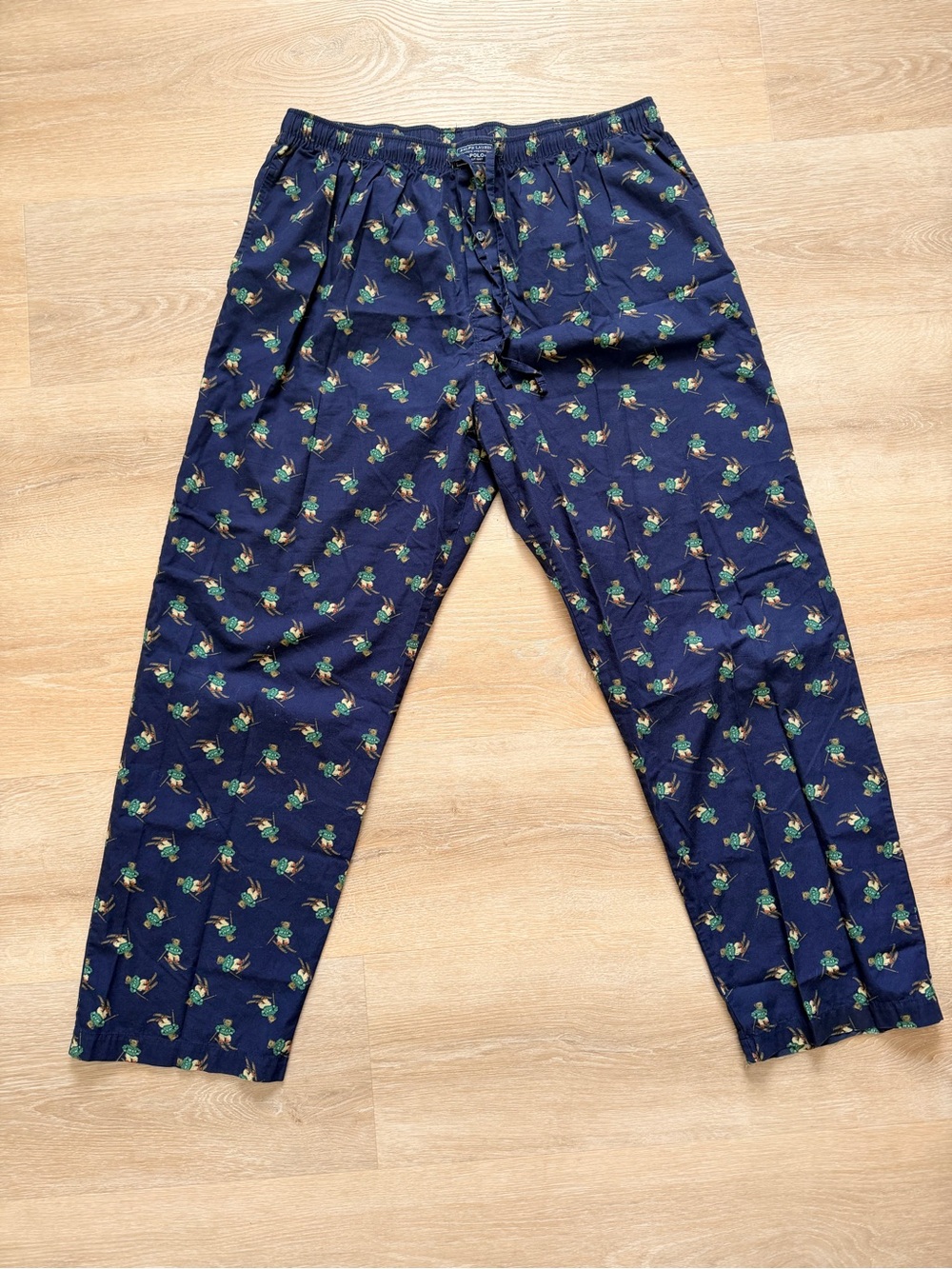 Polo Ralph Lauren Bear Pajama Pants Men’s XL Navy Ski Bear Cotton Poplin Lounge